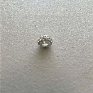 Elegant Silver Bead Charm with crystals